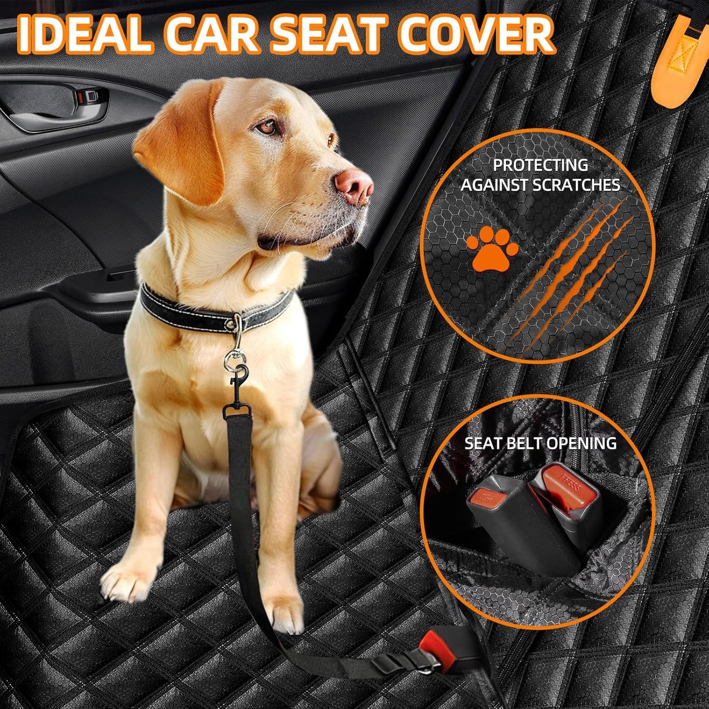 Dog Car Seat Cover for Back Seat - Waterproof and