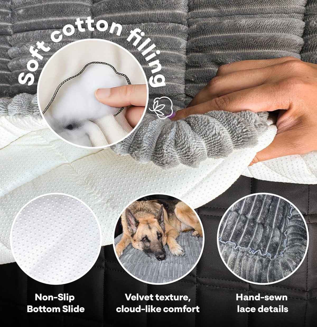 Dog Bed for Car Back Seat Extender - Non-Slip Backseat