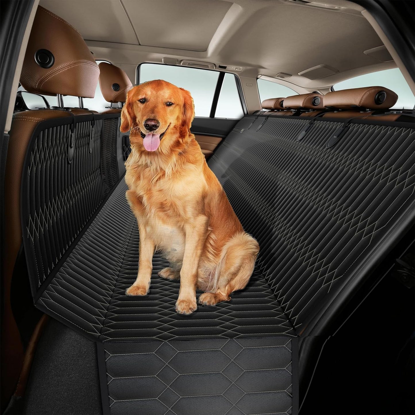 Dog Car Seat Cover. 6-in-1 Dog Hammock for Cars, Trucks &