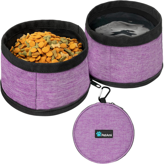 Collapsible Dog Food and Water Bowls, 2 Travel Bowls Kit