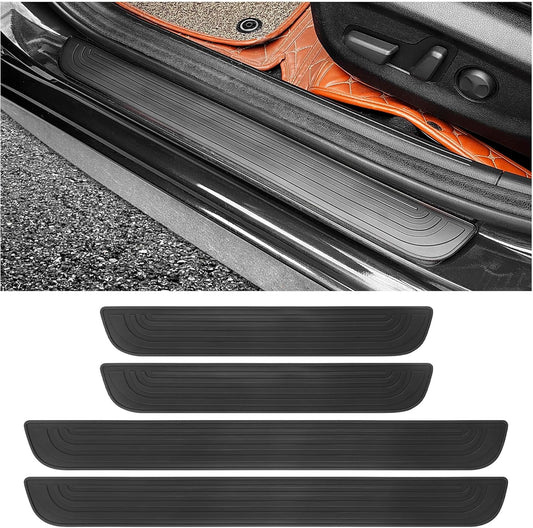 4PCS Car Door Sill Protector,Anti-Scratch Rubber Car Door
