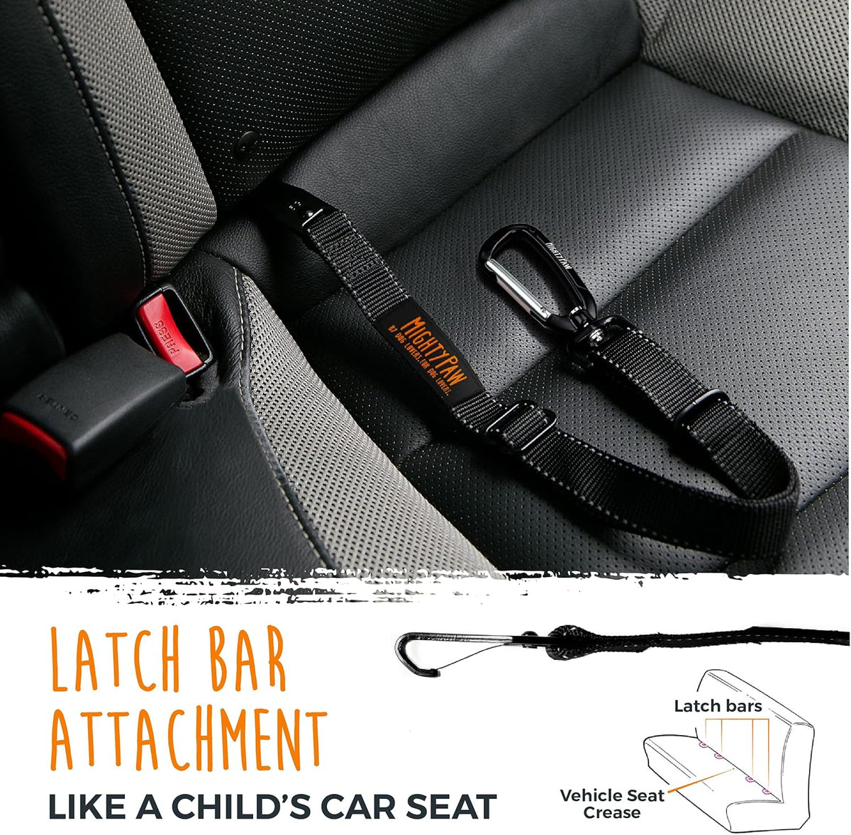 Dog Seat Belt For Car - LATCH Compatible Adjustable Dog