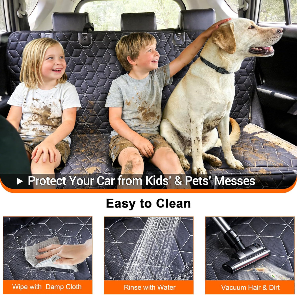 Back Seat Dog Car Seat Cover, Waterproof Car Seat Protector