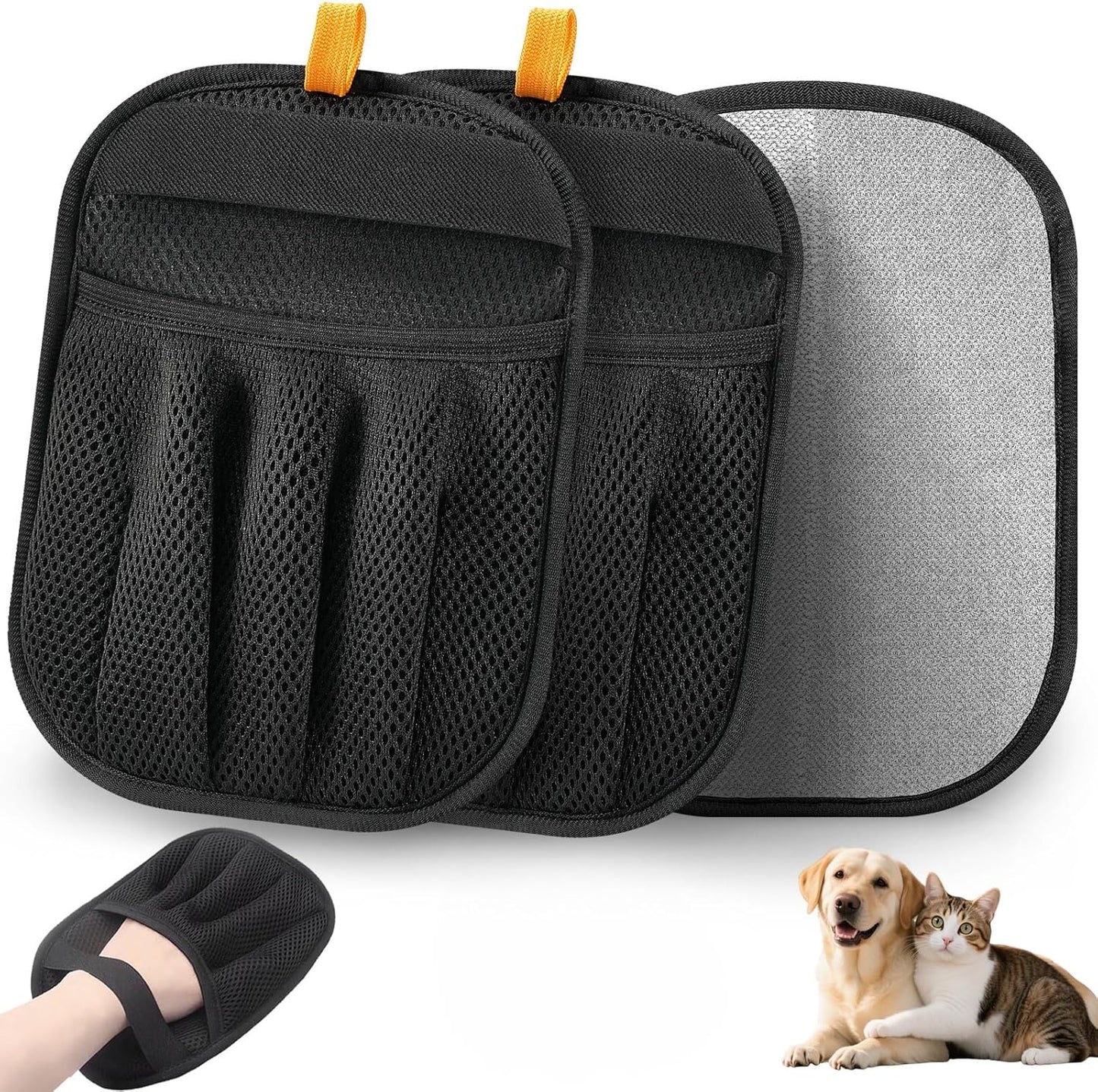 Pet Hair Removal Gloves - Reusable, Anti-Static & Washable