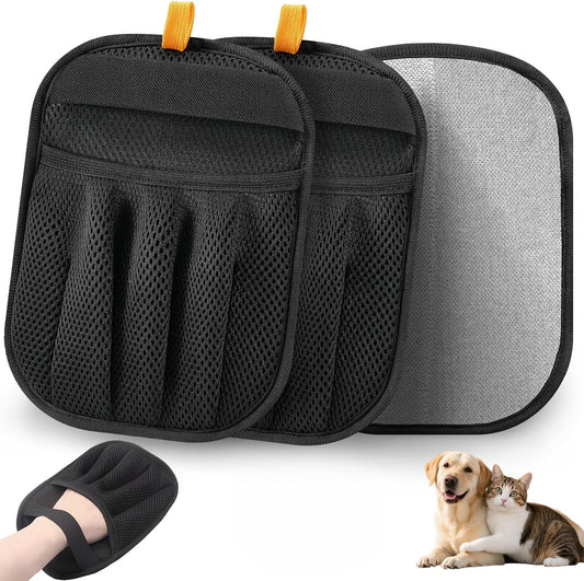Pet Hair Removal Gloves - Reusable, Anti-Static & Washable