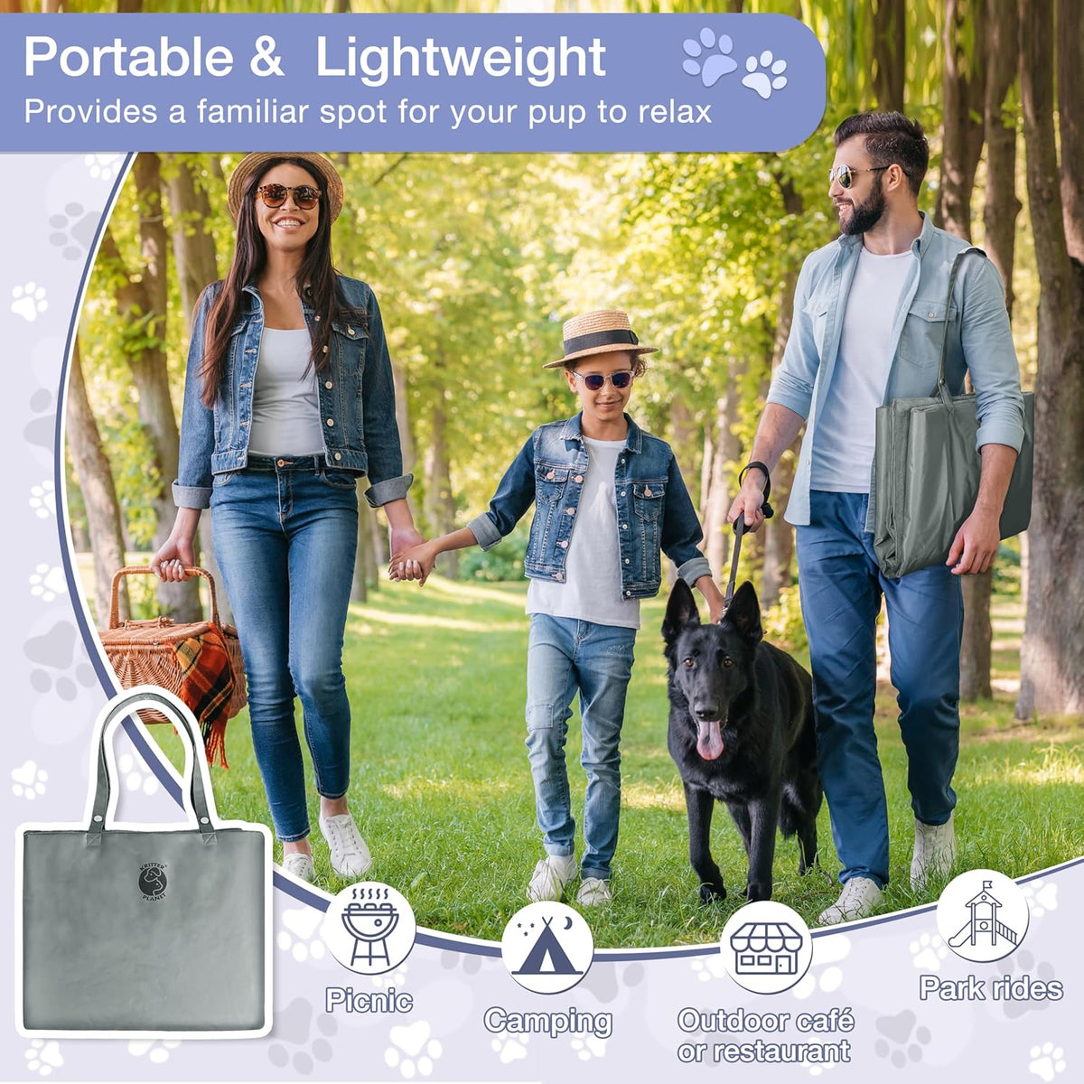 Waterproof Foldable Dog Bed Pad for Camping & Travel