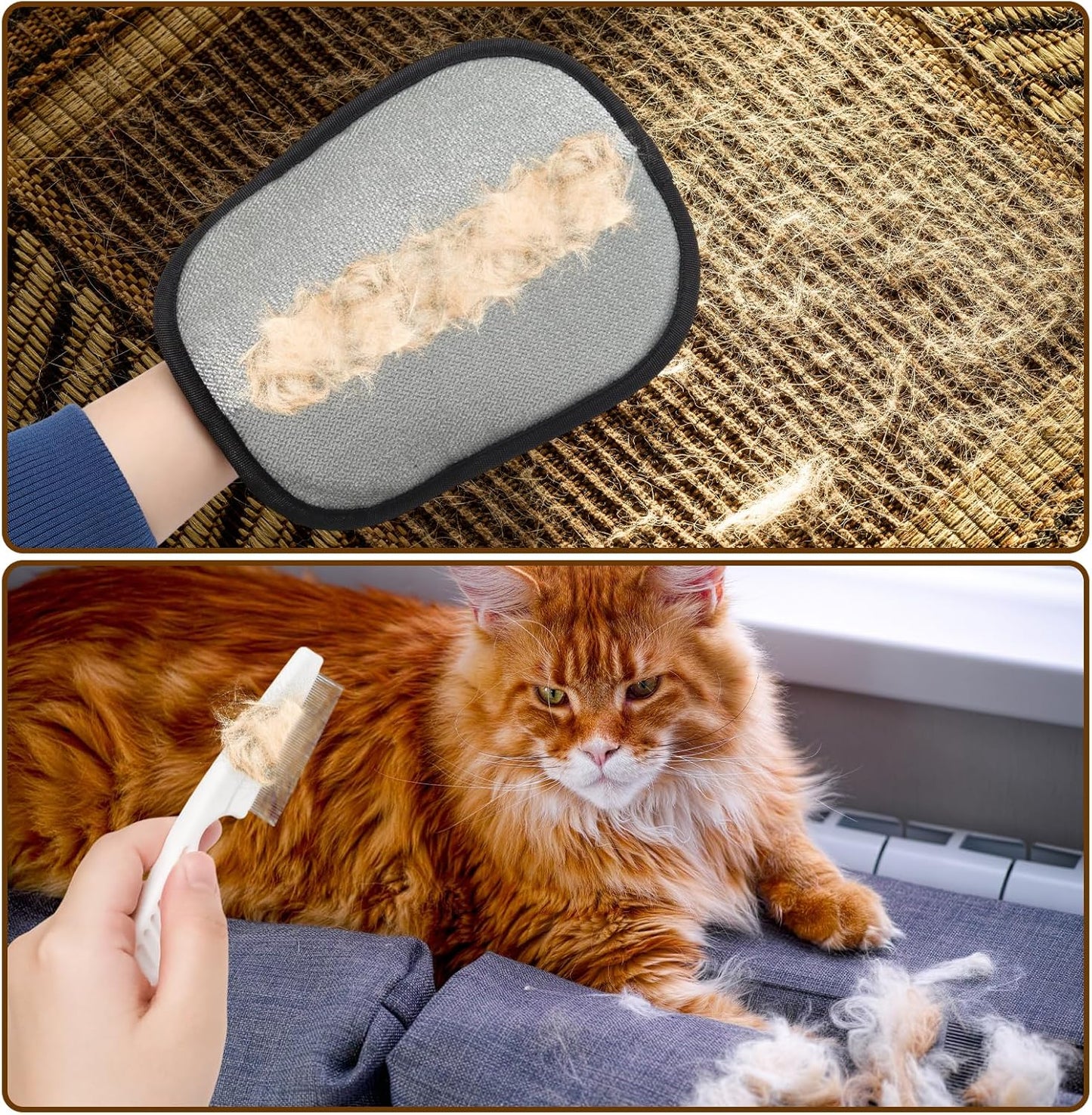 2pcs Pet Hair Removal Gloves and 1pcs Comb,Electrostatic