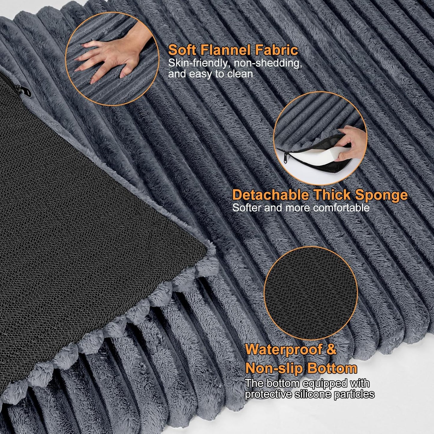 Backseat Pet Bed Mat, Non-Slip Dog Bed for Car Back Seat