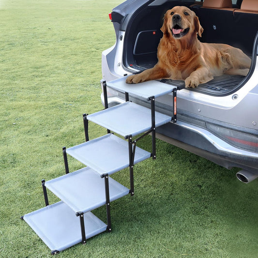 Extra Wide Dog Car Stairs for Large Dogs, Foldable