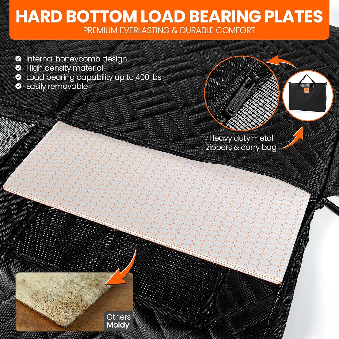 Dog Back Seat Cover Hard Bottom - 2025 Upgraded Materials